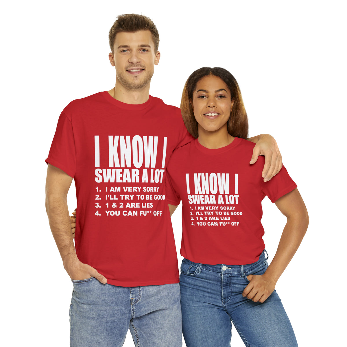 I KNOW I SWEAR A LOT (Po**** Version) - Unisex Heavy Cotton Tee - AUS