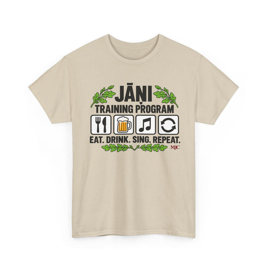 Jāņi Training Program T-Shirt | Latvian Midsummer Gift | White Text | BalticAF