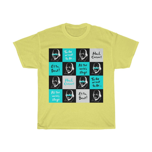 SHAKESPEARE Squares (dark) - Unisex Heavy Cotton Tee