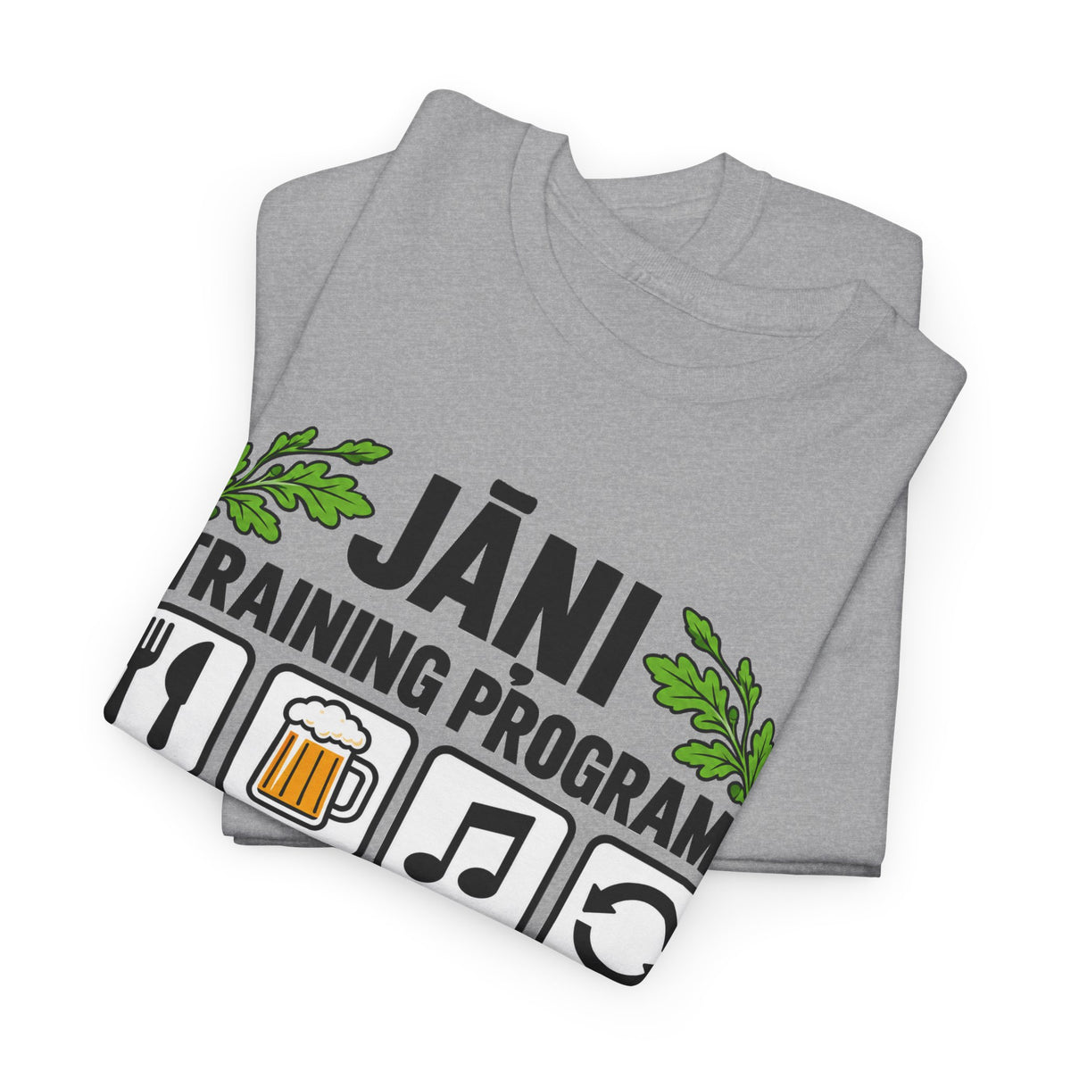 Jāņi Training Program T-Shirt | Latvian Midsummer Gift | White Text | BalticAF