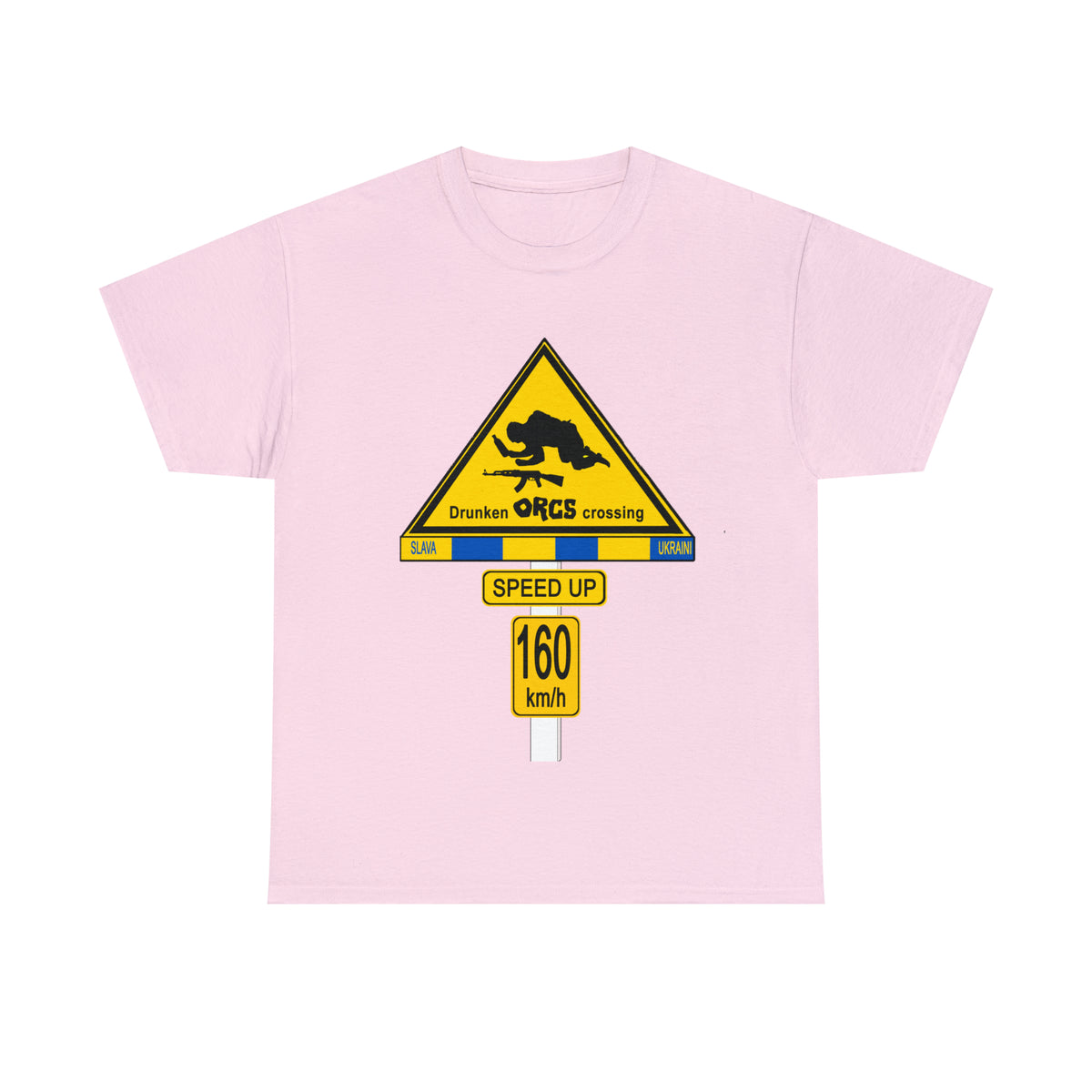 DRU**** ORCS CROSSING UKRAINE SUPPORTER T-SHIRT - Unisex Heavy Cotton Tee - AUS