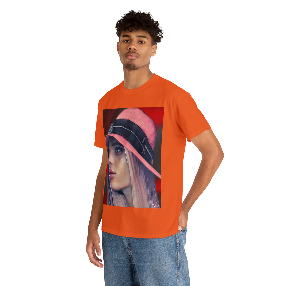 LADY IN PINK HAT - Airt on a Shirt  - Unisex Heavy Cotton Tee - AUS