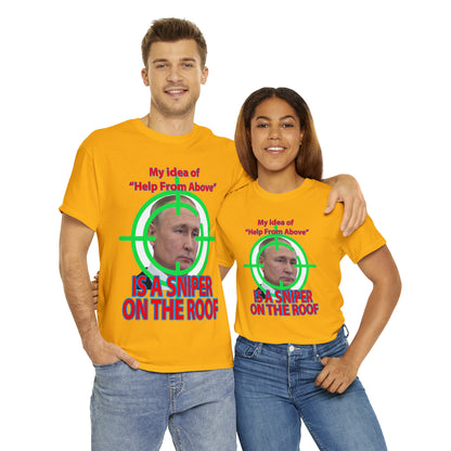 Help from Above SNIPER ON THE ROOF - Funny Unisex Heavy Cotton Tee - AUS
