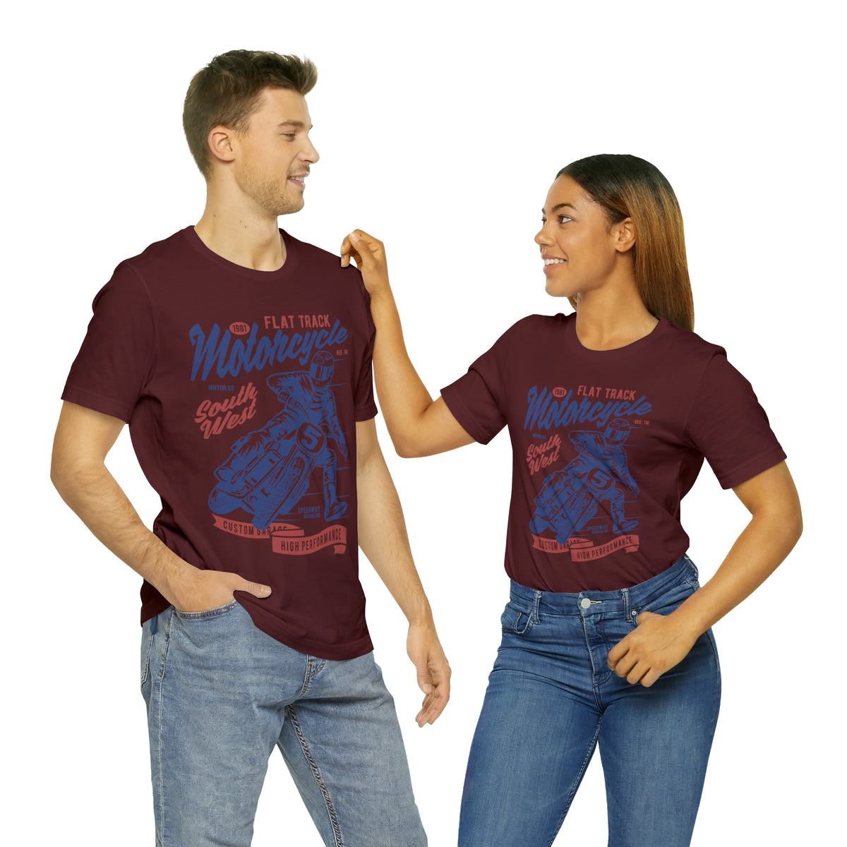 FLAT TRACK MOTORCYCLE - Unisex Jersey Short Sleeve Tee