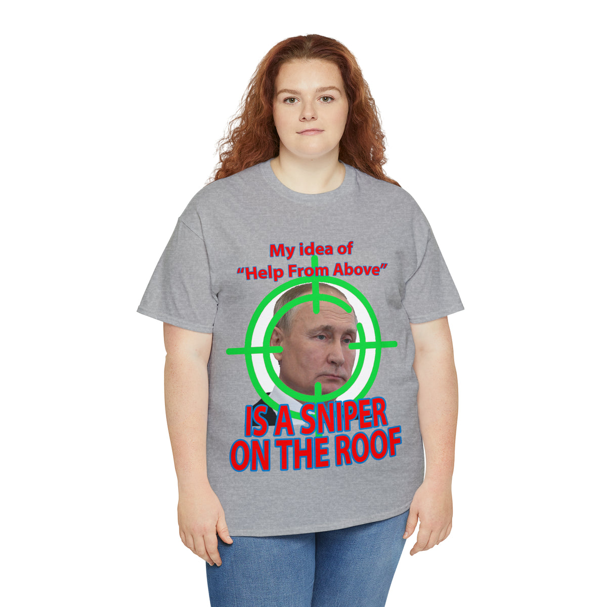 Help from Above SNIPER ON THE ROOF - Funny Unisex Heavy Cotton Tee - AUS