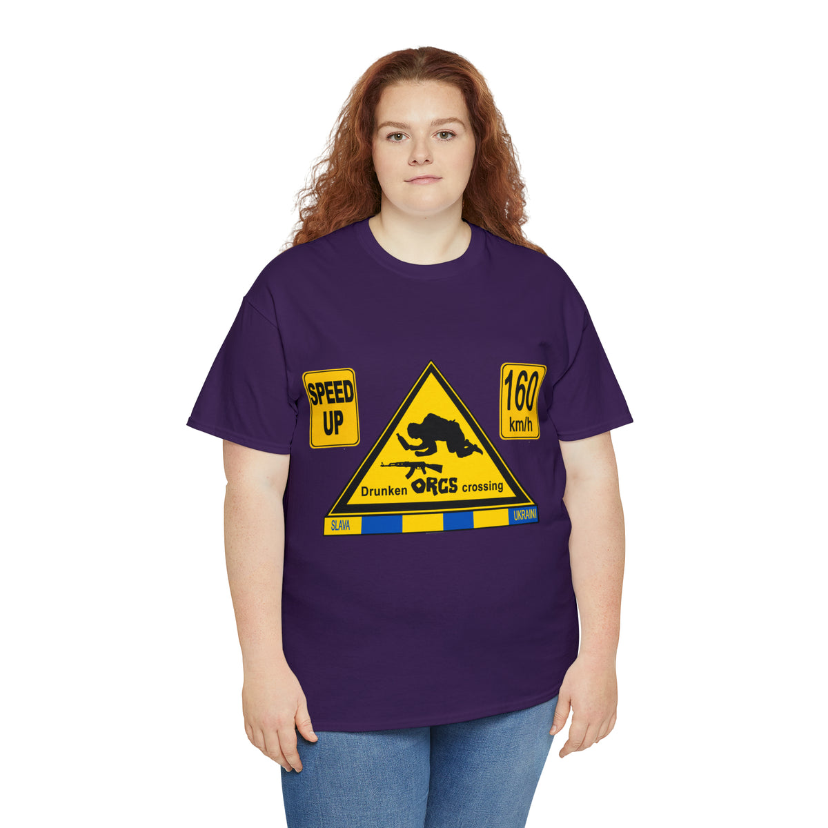 DRU**** ORCS CROSSING - 160 Km/h/SPEED UP - Unisex Heavy Cotton Tee - AUS