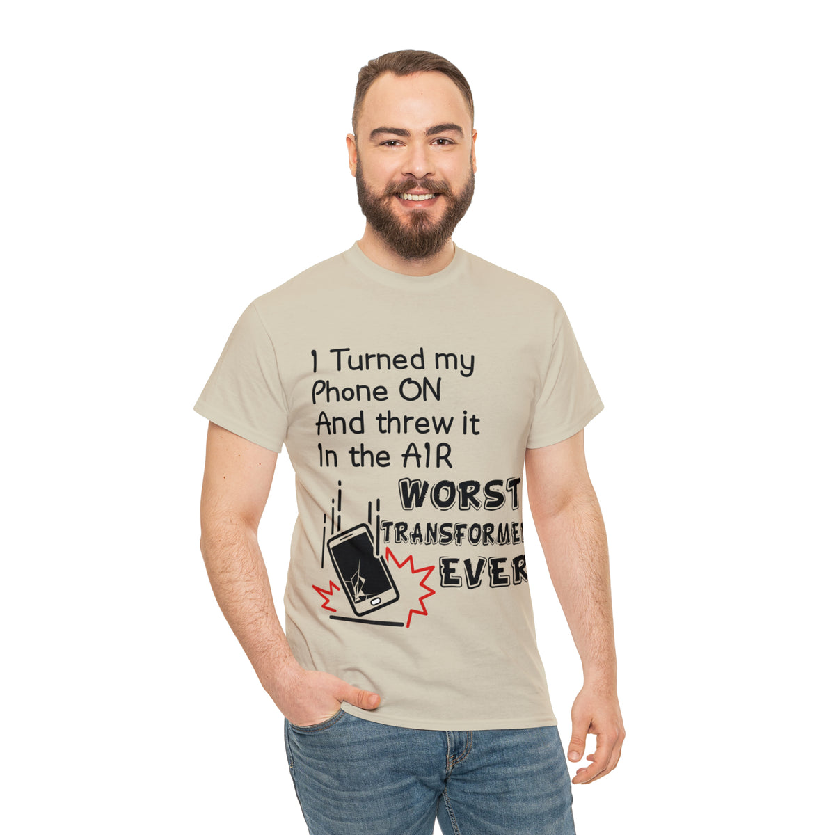 I TURNED MY PHONE ON - Unisex Heavy Cotton Tee - AUS