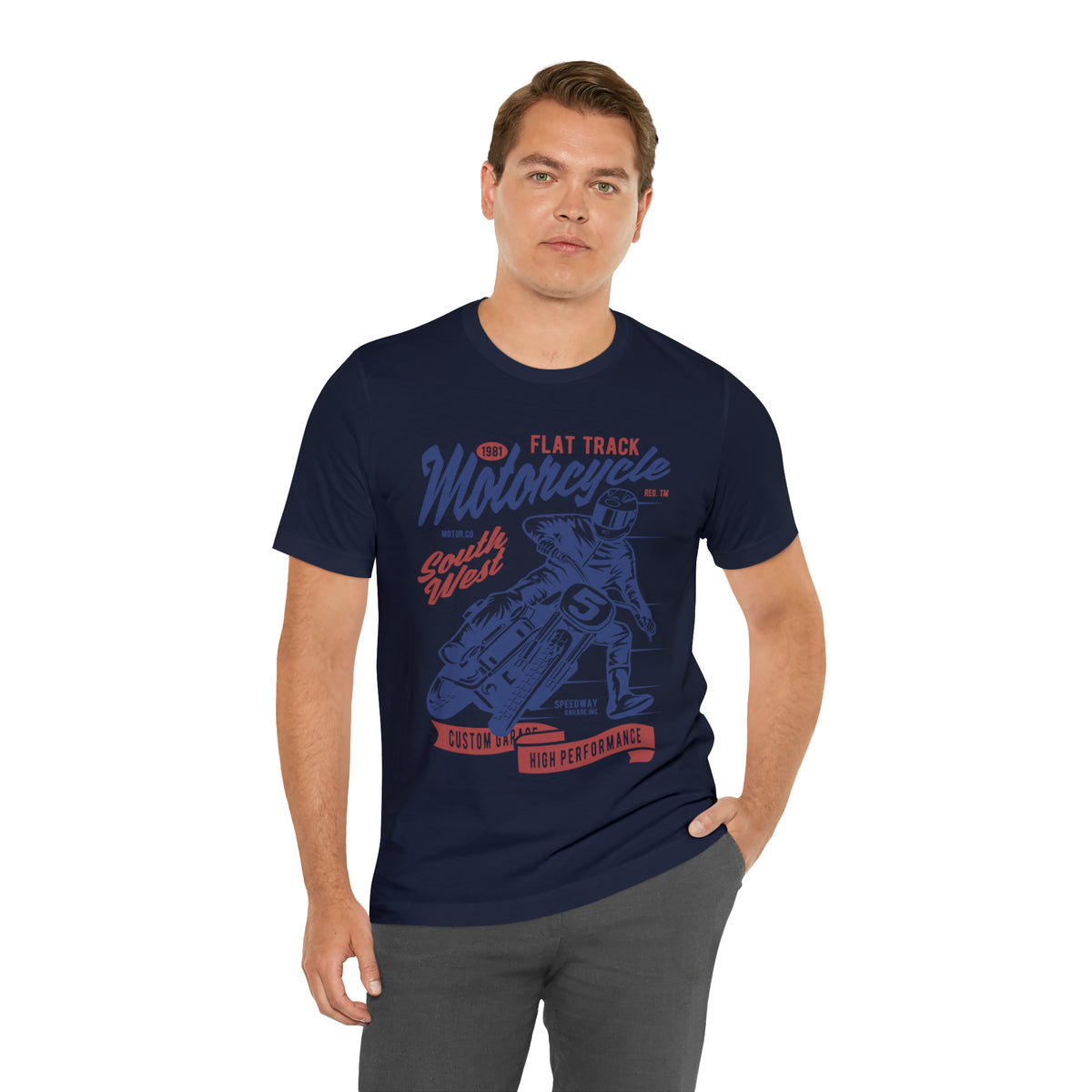 FLAT TRACK MOTORCYCLE - Unisex Jersey Short Sleeve Tee