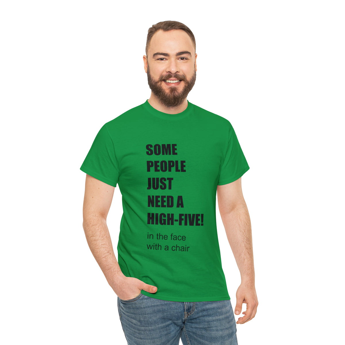 SOME PEOPLE NEED A HIGH-FIVE - Unisex Heavy Cotton Tee - AUS