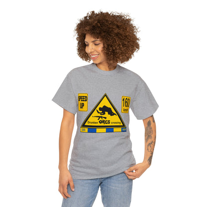DRU**** ORCS CROSSING - 160 Km/h/SPEED UP - Unisex Heavy Cotton Tee - AUS