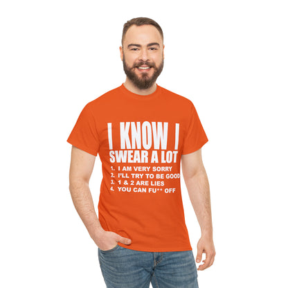 I KNOW I SWEAR A LOT (Po**** Version) - Unisex Heavy Cotton Tee - AUS