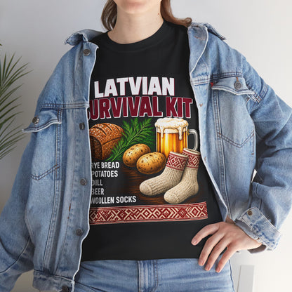 Latvian Survival Kit T-Shirt | Funny Latvian Gift | BalticAF