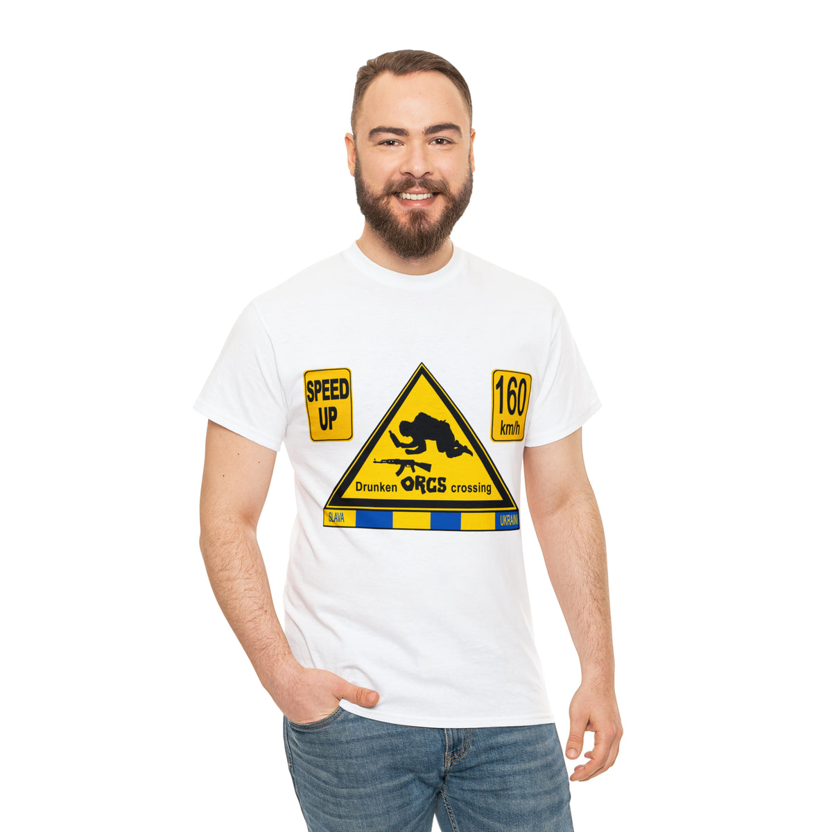 DRU**** ORCS CROSSING - 160 Km/h/SPEED UP - Unisex Heavy Cotton Tee - AUS