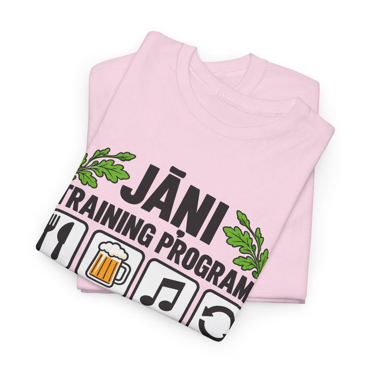 Jāņi Training Program T-Shirt | Latvian Midsummer Gift | White Text | BalticAF
