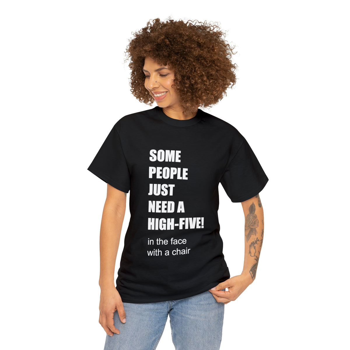 SOME PEOPLE NEED A HIGH-FIVE - Unisex Heavy Cotton Tee - AUS