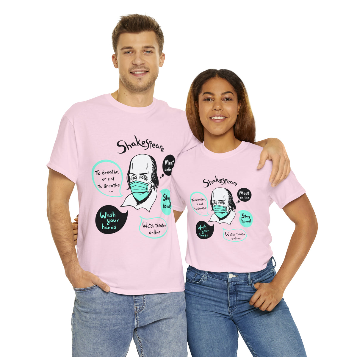 COVID-19 SHAKESPEARE (light) - Unisex Heavy Cotton Tee
