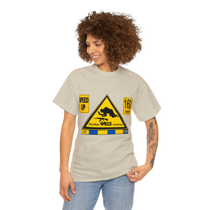 DRU**** ORCS CROSSING - 160 Km/h/SPEED UP - Unisex Heavy Cotton Tee - AUS