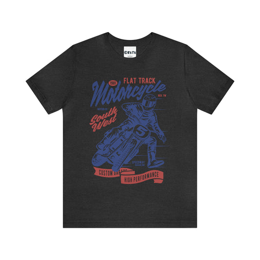 FLAT TRACK MOTORCYCLE - Unisex Jersey Short Sleeve Tee