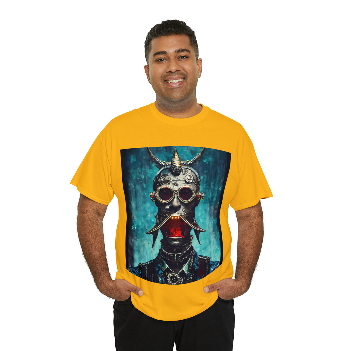 CYBER-STEAMPUNK BOUNTY-HUNTER - Airt on a Shirt  - Unisex Heavy Cotton Tee - AUS