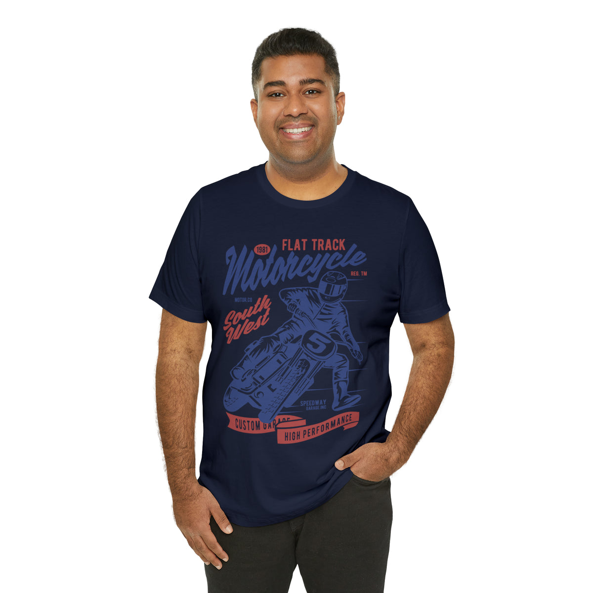 FLAT TRACK MOTORCYCLE - Unisex Jersey Short Sleeve Tee