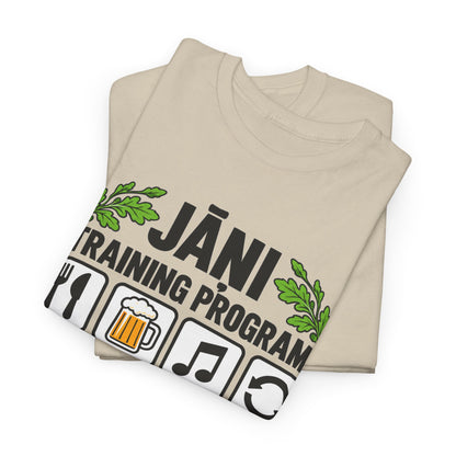 Jāņi Training Program T-Shirt | Latvian Midsummer Gift | White Text | BalticAF
