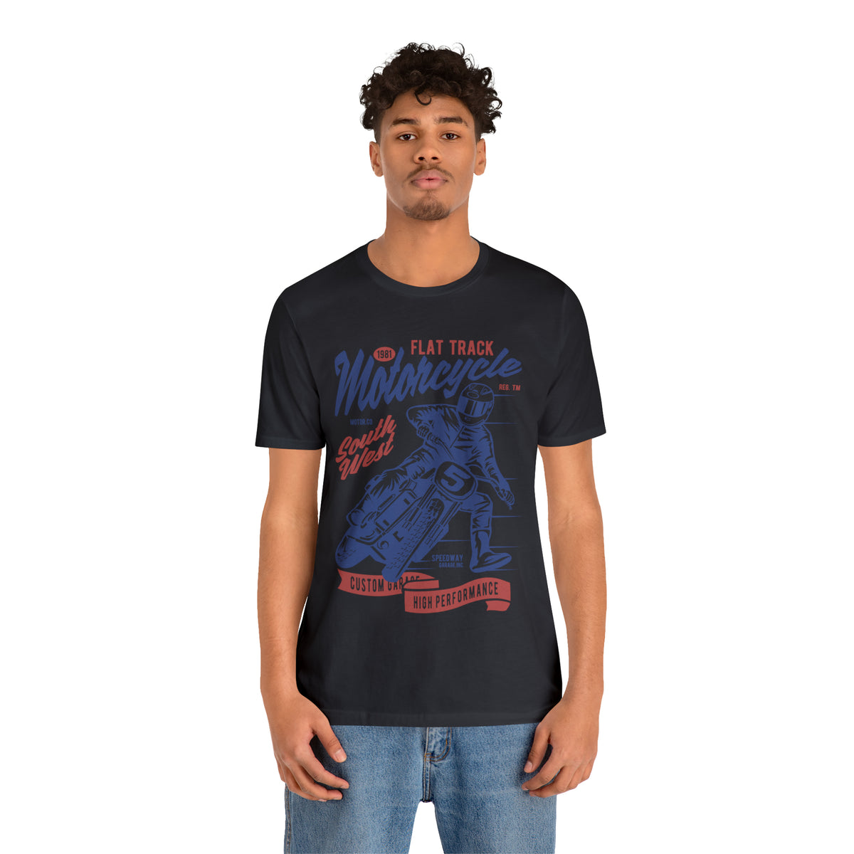 FLAT TRACK MOTORCYCLE - Unisex Jersey Short Sleeve Tee