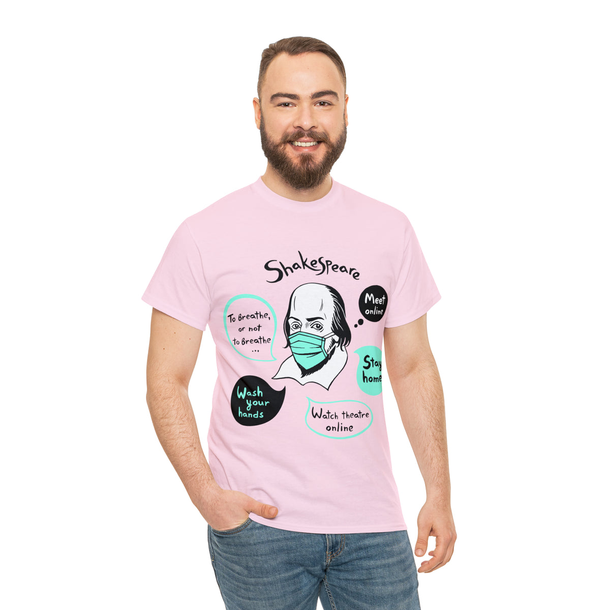 COVID-19 SHAKESPEARE (light) - Unisex Heavy Cotton Tee