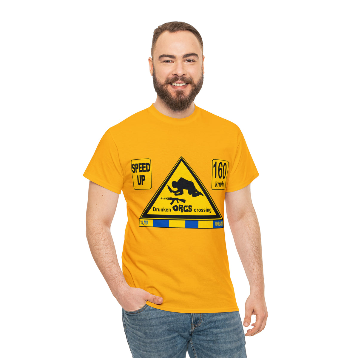 DRU**** ORCS CROSSING - 160 Km/h/SPEED UP - Unisex Heavy Cotton Tee - AUS