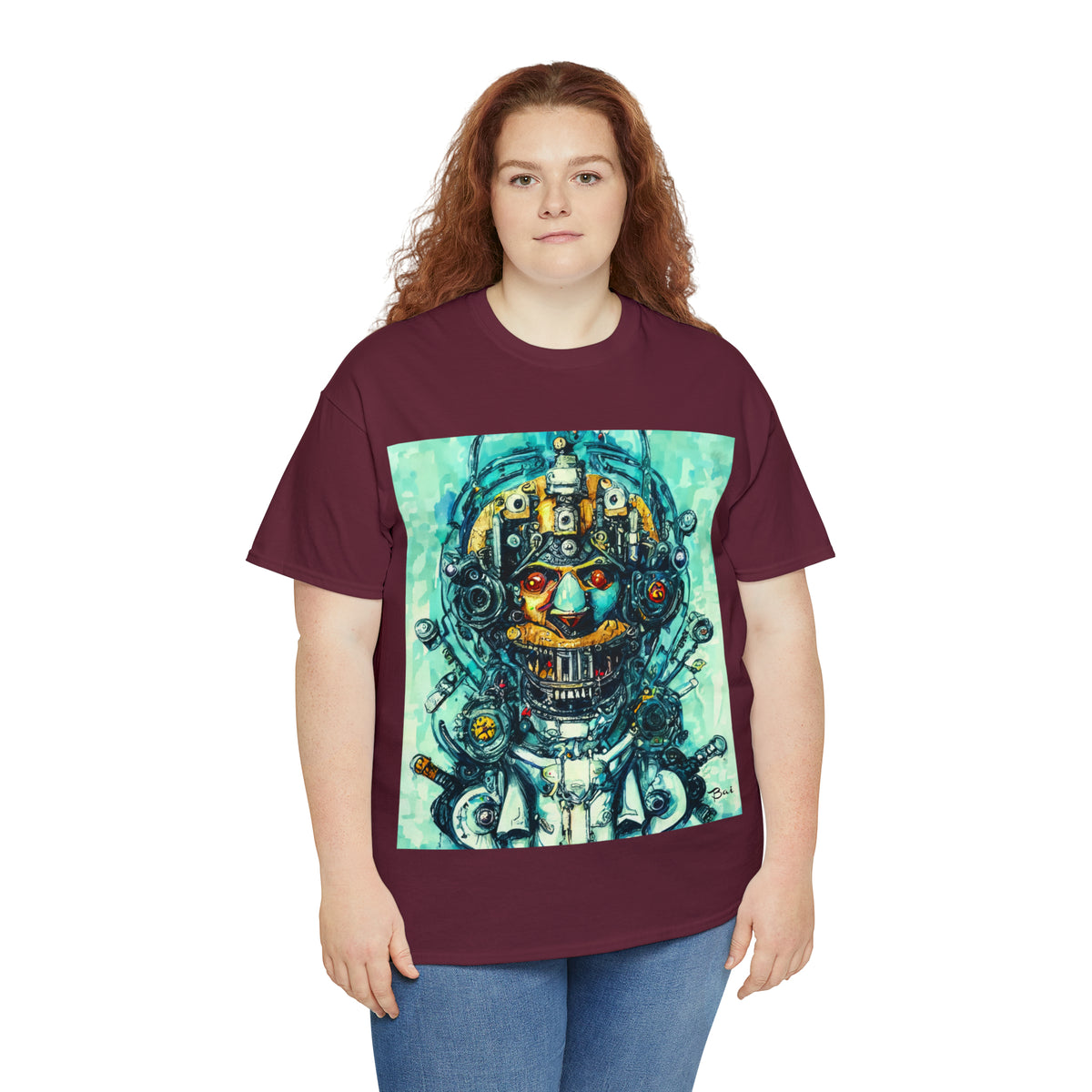 CYBERPUNK STEAMPUNK AUTON - Airt on a Shirt  - Unisex Heavy Cotton Tee - AUS