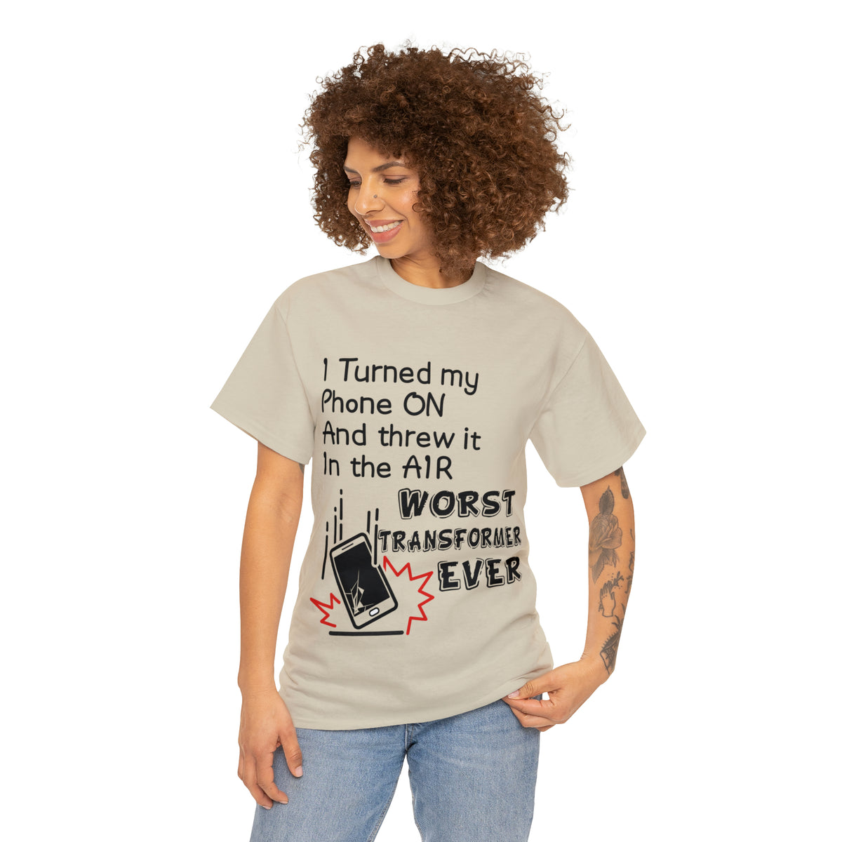 I TURNED MY PHONE ON - Unisex Heavy Cotton Tee - AUS