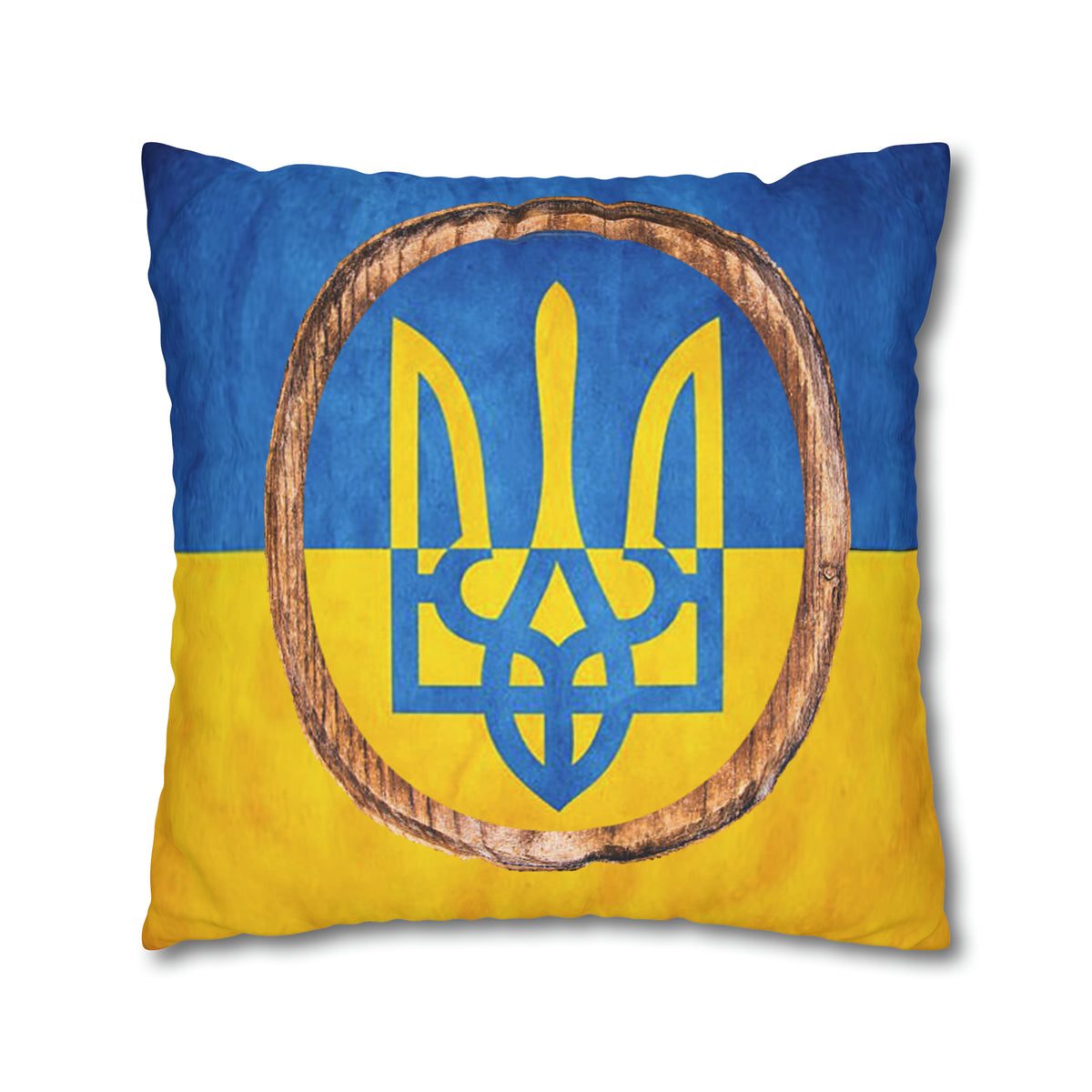 SLAVA UKRAINI & TRIDENT FLAG - Spun Polyester Pillowcase