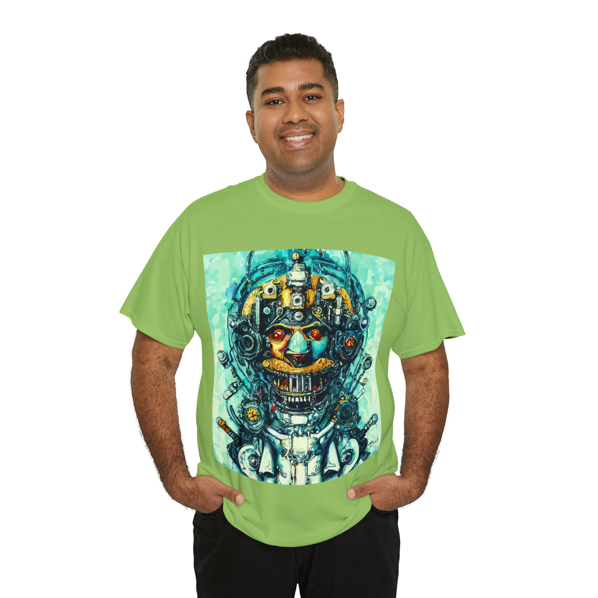 CYBERPUNK STEAMPUNK AUTON - Airt on a Shirt  - Unisex Heavy Cotton Tee - AUS