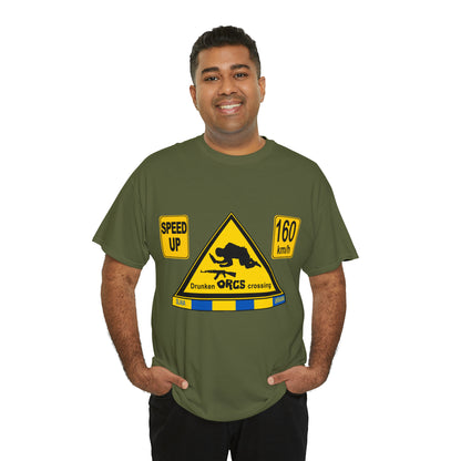 DRU**** ORCS CROSSING - 160 Km/h/SPEED UP - Unisex Heavy Cotton Tee - AUS