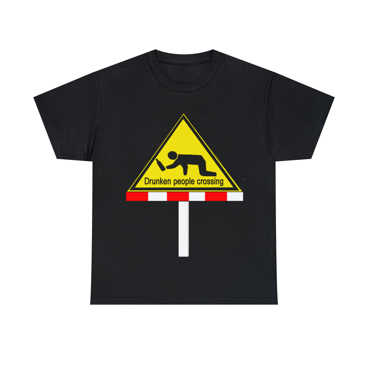 DRU**** PEOPLE CROSSING FUNNY SIGN T-SHIRT - Unisex Heavy Cotton Tee - AUS