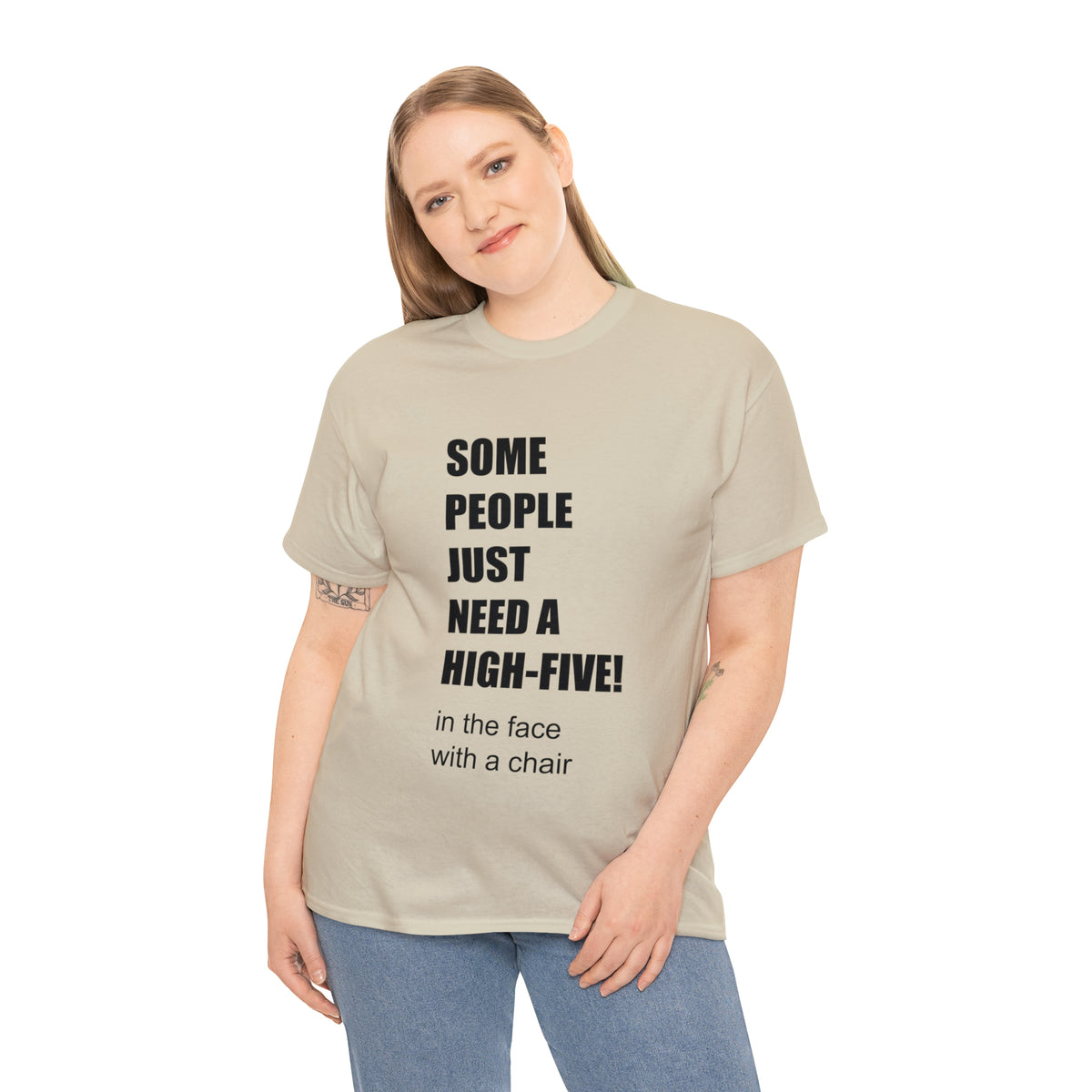 SOME PEOPLE NEED A HIGH-FIVE - Unisex Heavy Cotton Tee - AUS