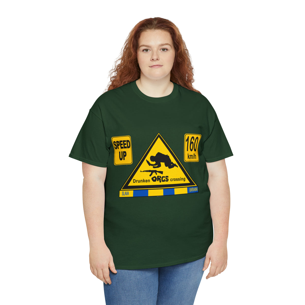 DRU**** ORCS CROSSING - 160 Km/h/SPEED UP - Unisex Heavy Cotton Tee - AUS