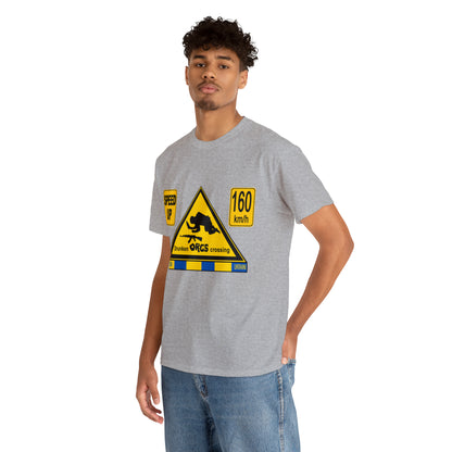 DRU**** ORCS CROSSING - 160 Km/h/SPEED UP - Unisex Heavy Cotton Tee - AUS