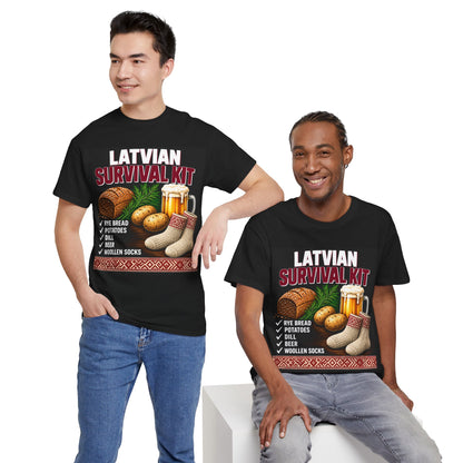 Latvian Survival Kit T-Shirt | Funny Latvian Gift | BalticAF