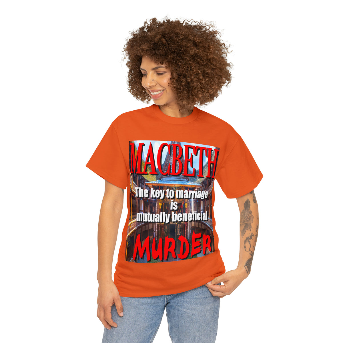 MACBETH the key to marriage is...- Unisex Heavy Cotton Tee