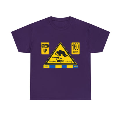 DRU**** ORCS CROSSING - 160 Km/h/SPEED UP - Unisex Heavy Cotton Tee - AUS