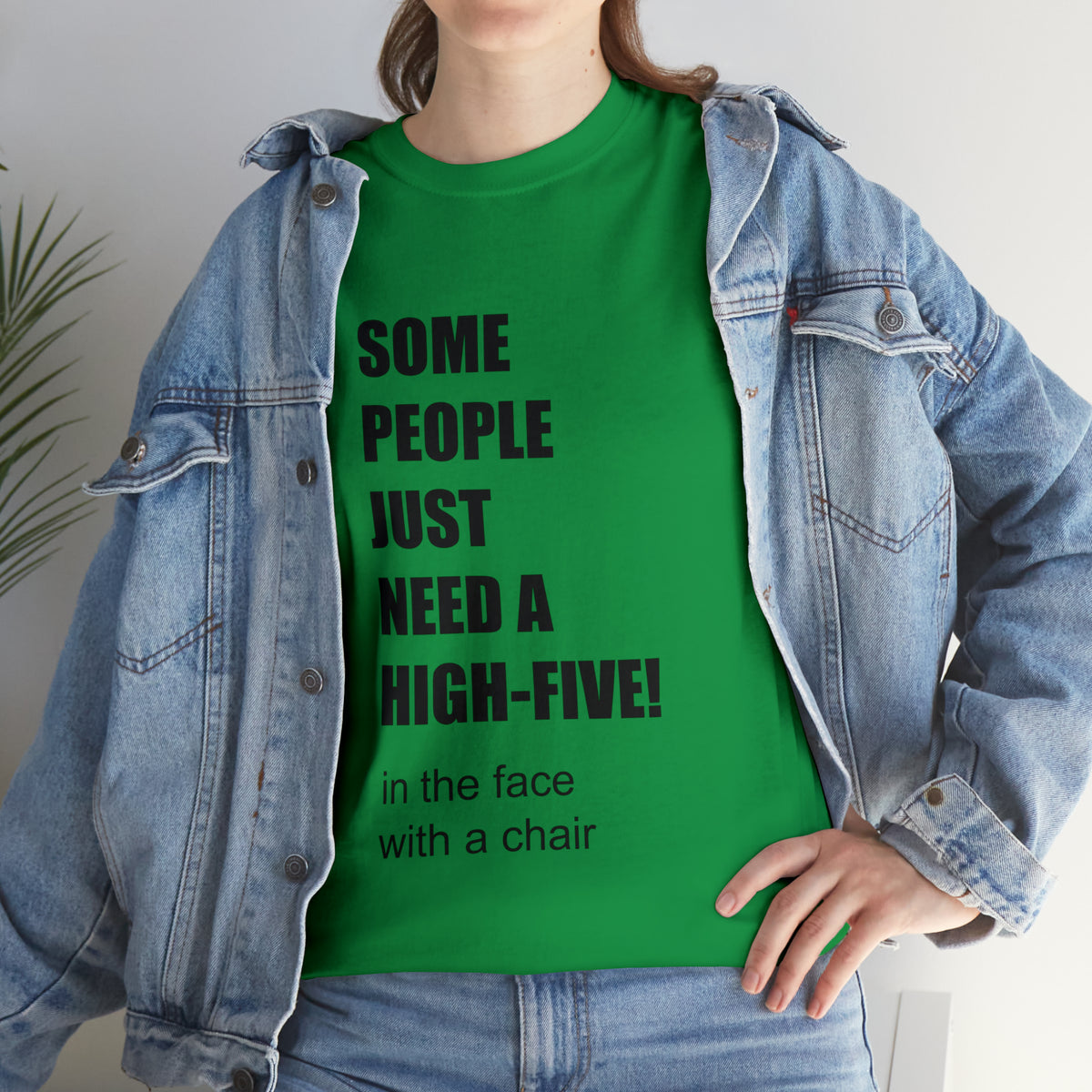 SOME PEOPLE NEED A HIGH-FIVE - Unisex Heavy Cotton Tee - AUS