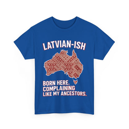 Latvian-ISH Australian T-Shirt | Funny Latvian Heritage Gift | BalticAF