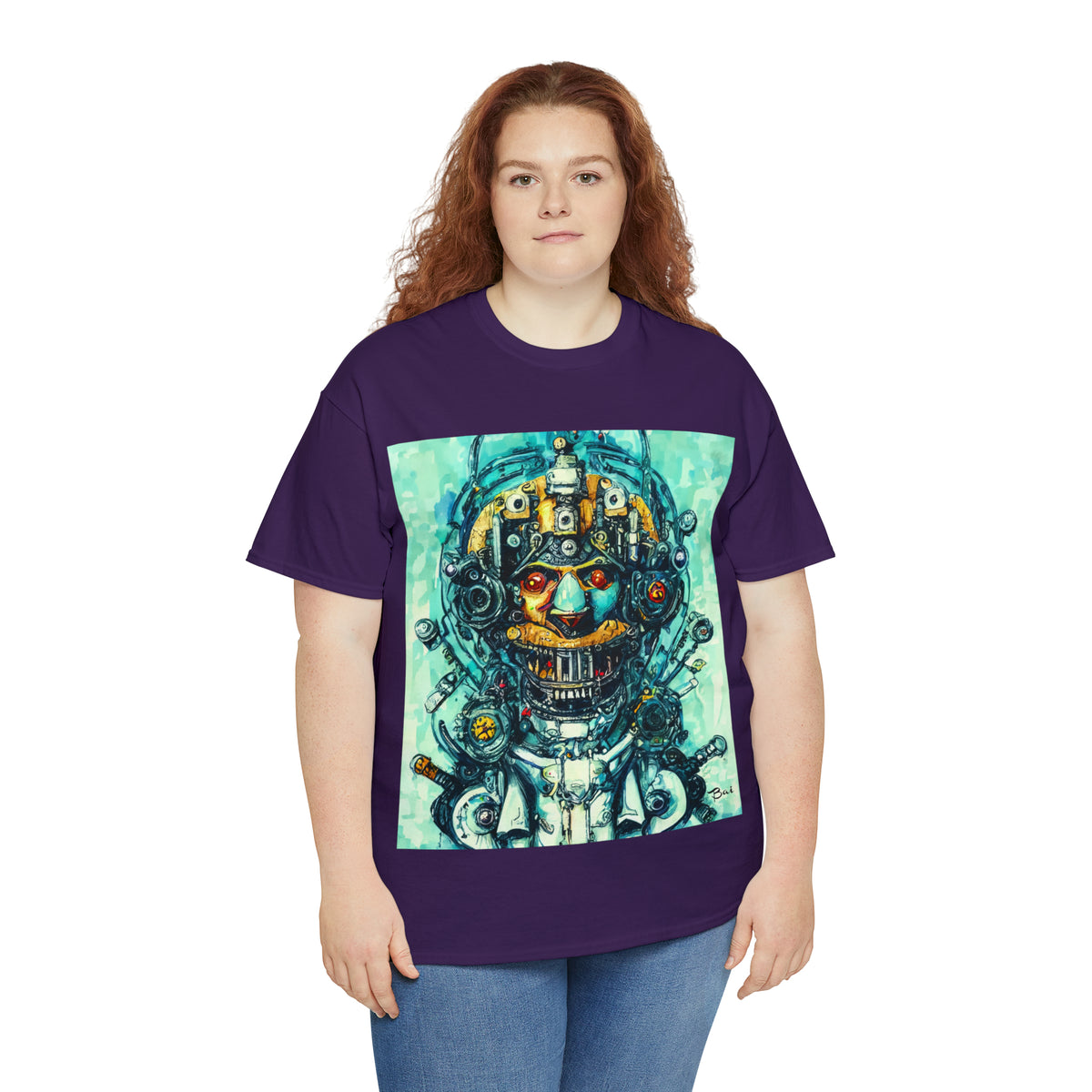 CYBERPUNK STEAMPUNK AUTON - Airt on a Shirt  - Unisex Heavy Cotton Tee - AUS