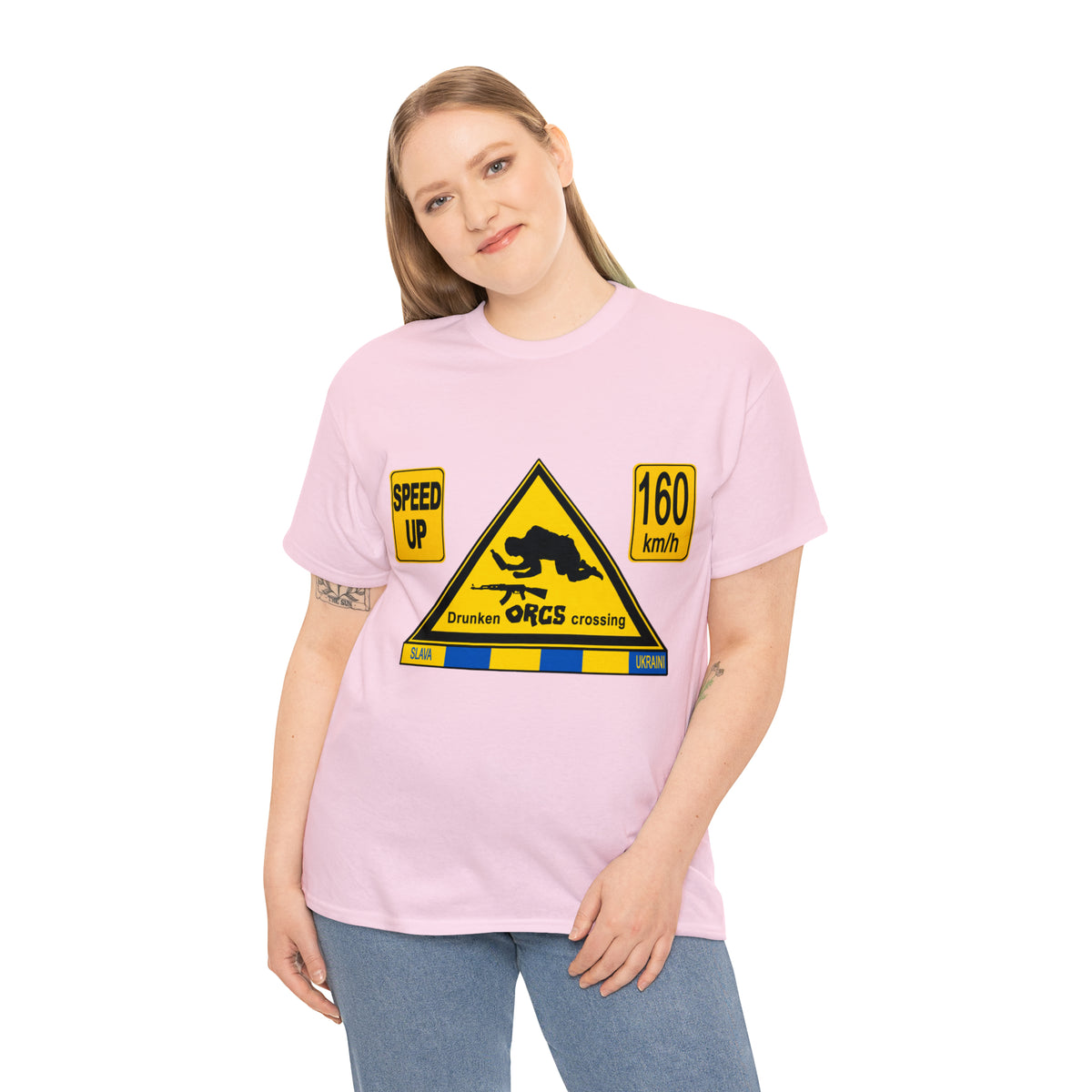 DRU**** ORCS CROSSING - 160 Km/h/SPEED UP - Unisex Heavy Cotton Tee - AUS