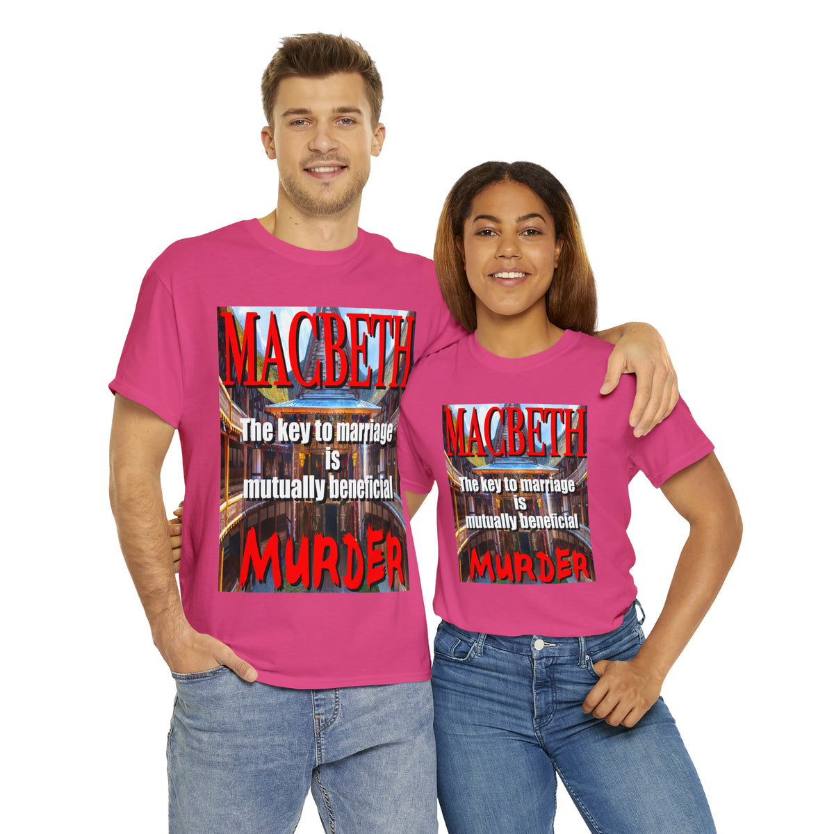 MACBETH the key to marriage is...- Unisex Heavy Cotton Tee