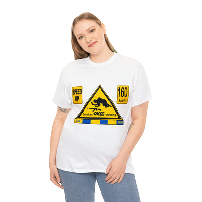 DRU**** ORCS CROSSING - 160 Km/h/SPEED UP - Unisex Heavy Cotton Tee - AUS