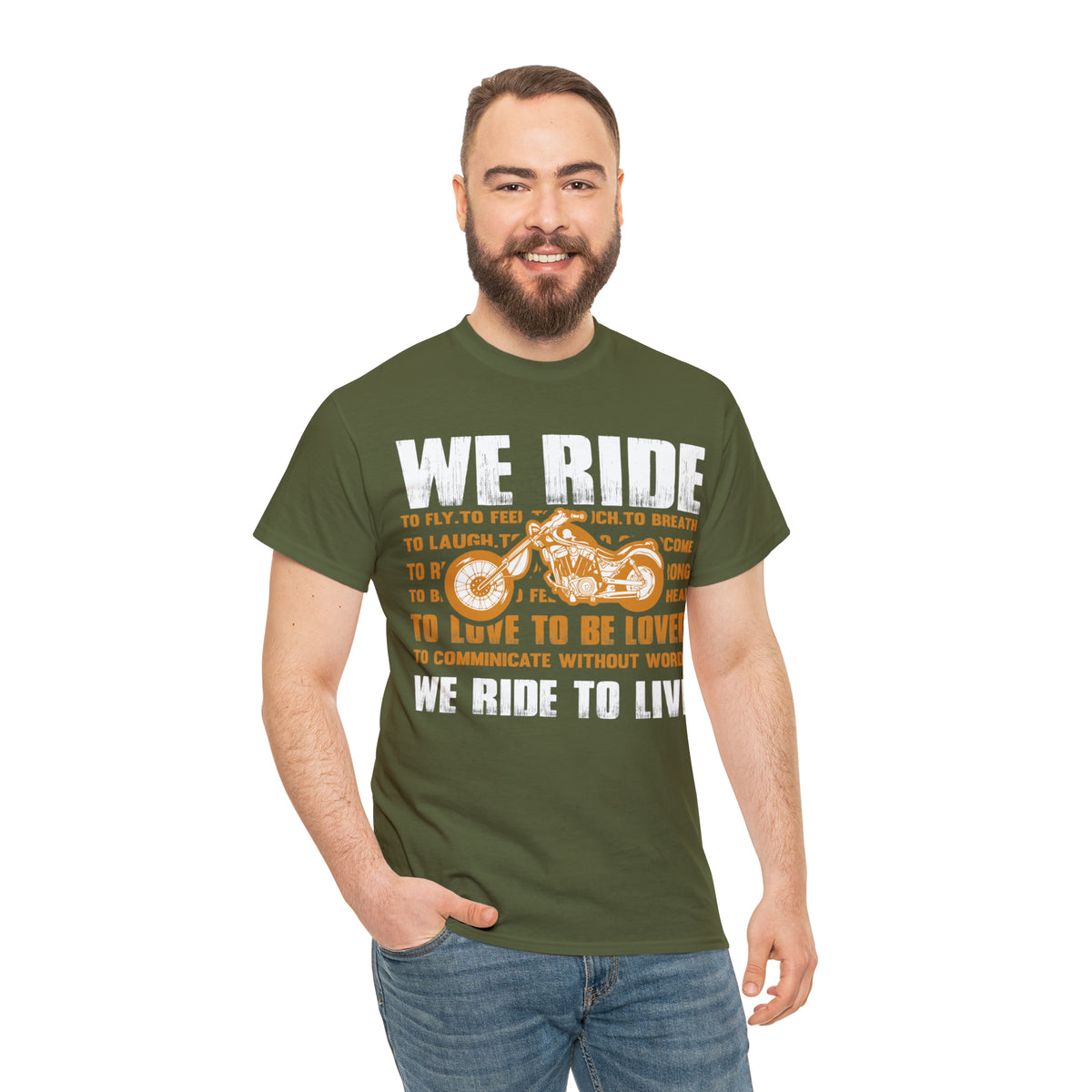 WE RIDE TO LIVE - Unisex Heavy Cotton Tee - USA