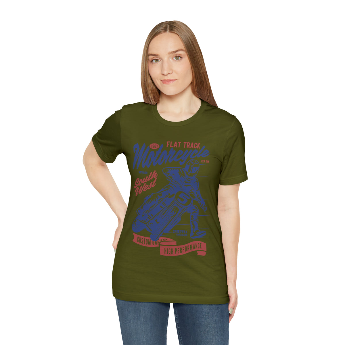 FLAT TRACK MOTORCYCLE - Unisex Jersey Short Sleeve Tee