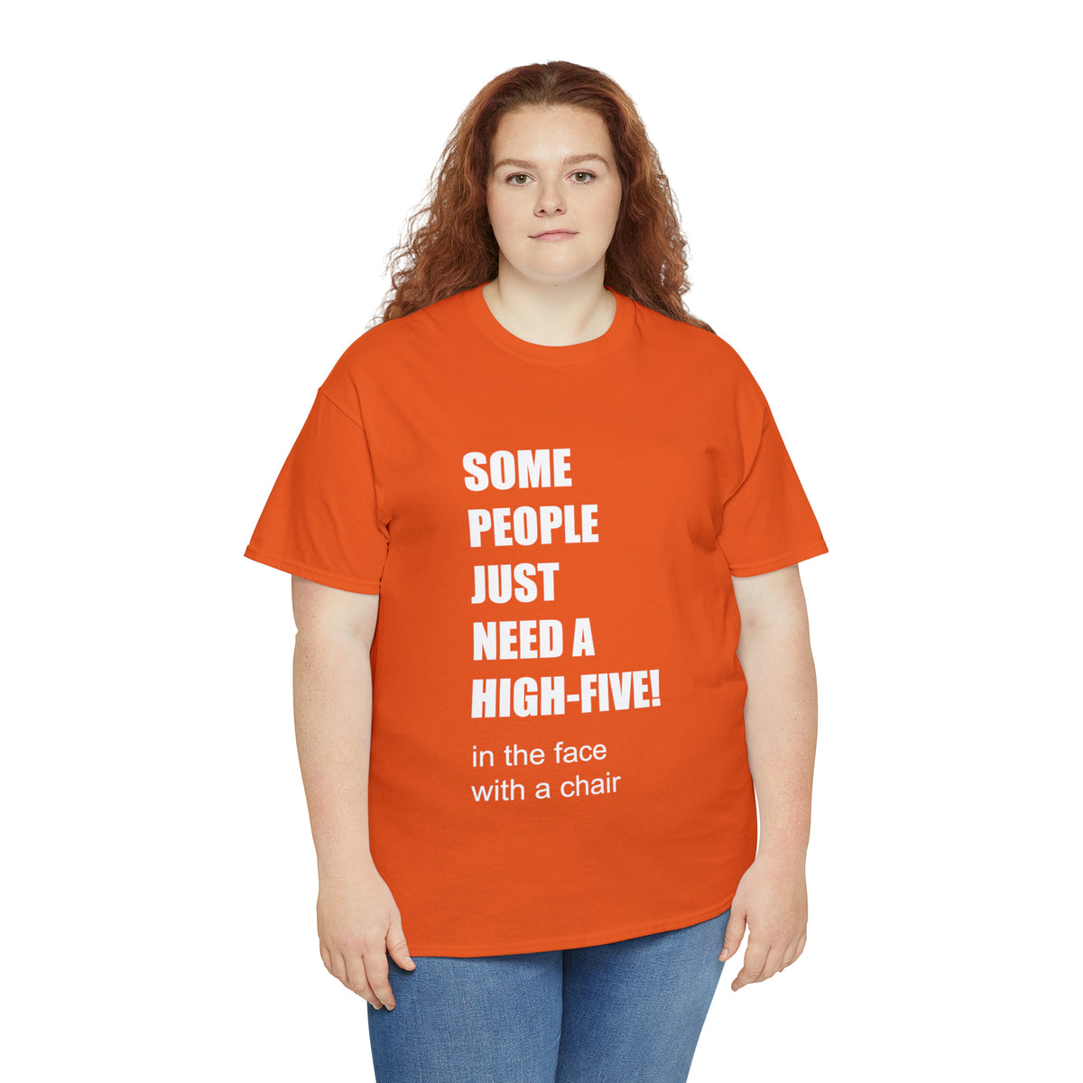 SOME PEOPLE NEED A HIGH-FIVE - Unisex Heavy Cotton Tee - AUS