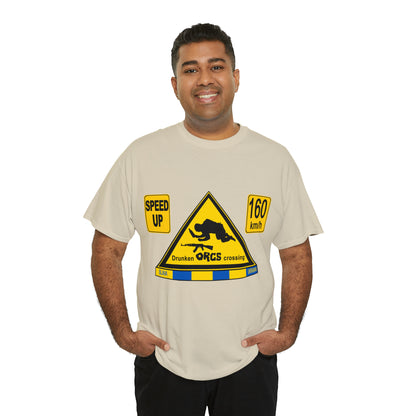 DRU**** ORCS CROSSING - 160 Km/h/SPEED UP - Unisex Heavy Cotton Tee - AUS